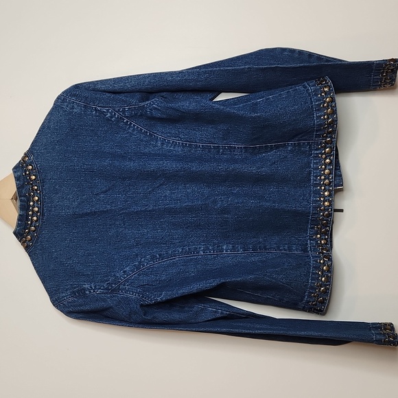 New Directions Studded Blue Jean Women's Jacket - Picture 4 of 4